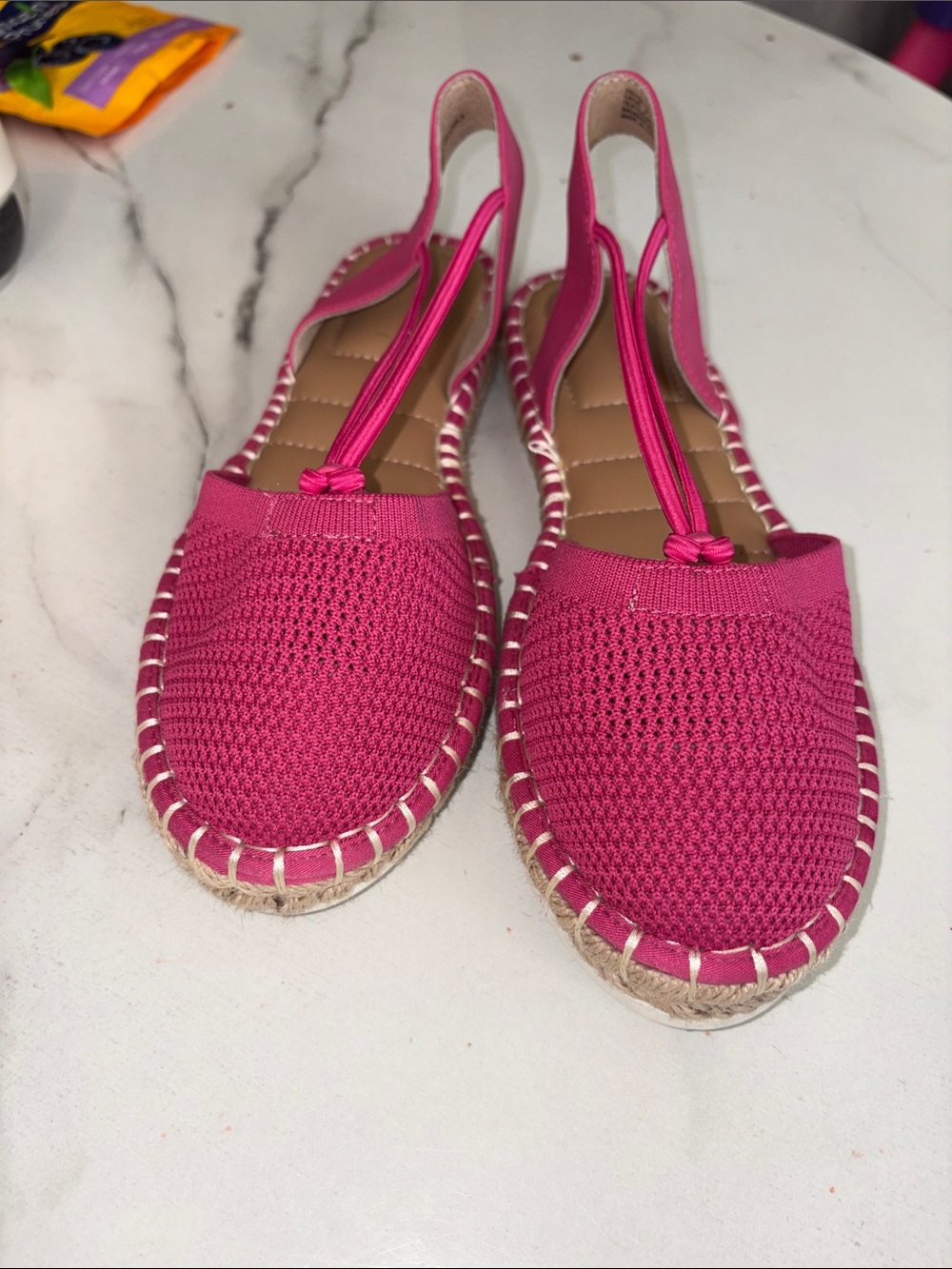Kelly & Katie Pink Knit Slingback Espadrilles - Picture 3 of 7